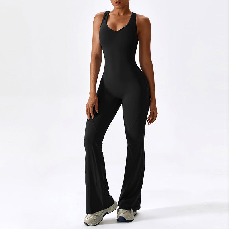 Scoop Neck Bodycon Full-Length Sculpting Unitard LA-8873