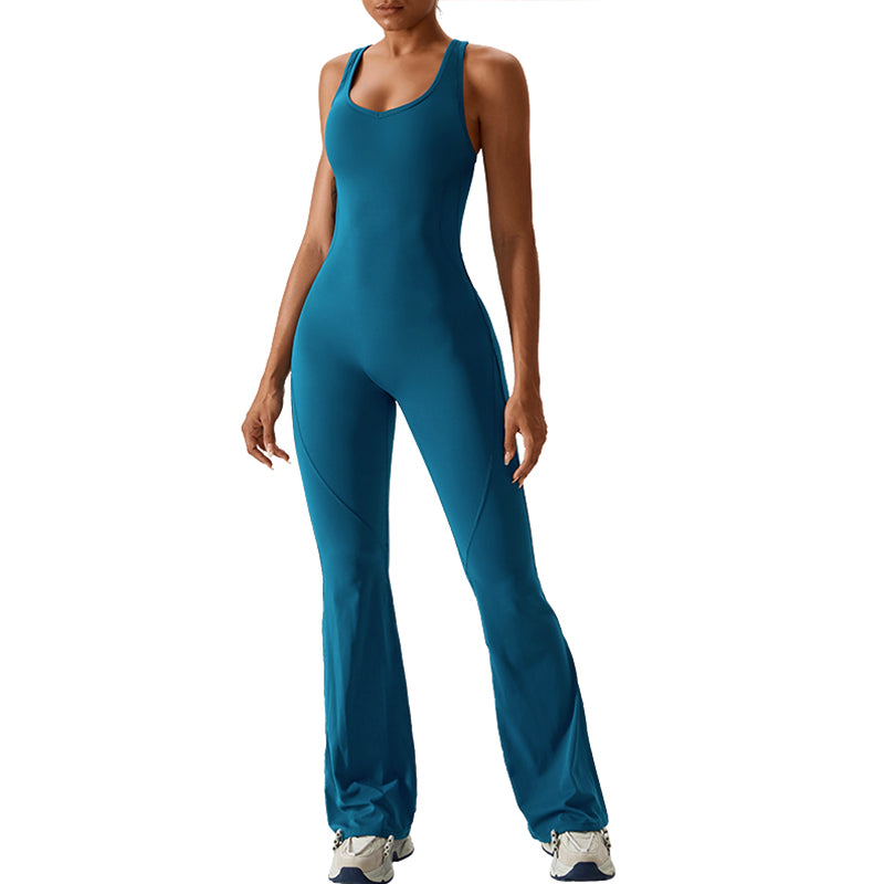Scoop Neck Bodycon Full-Length Sculpting Unitard LA-8873