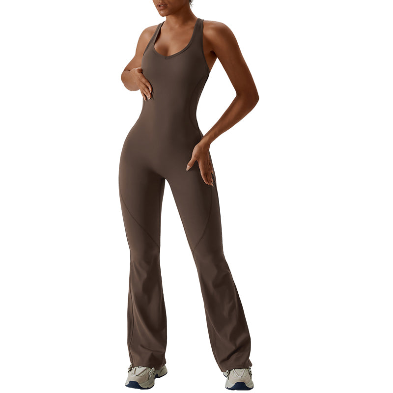 Scoop Neck Bodycon Full-Length Sculpting Unitard LA-8873