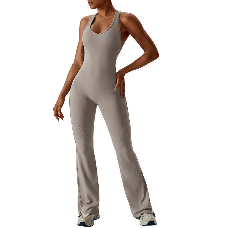 Scoop Neck Bodycon Full-Length Sculpting Unitard LA-8873